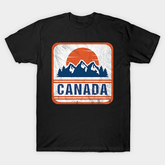 Canada Retro Mountains T-Shirt by JKFDesigns